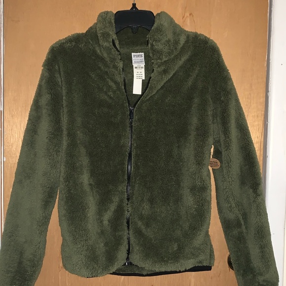 PINK Victoria's Secret Jackets & Blazers - NWT Pink Sherpa ZIP Up
